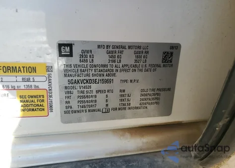 2014 Buick Enclave from USA, damaged, VIN 5GAKVCKD3EJ159691